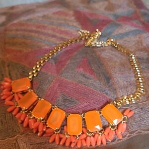 Elegant Gold and Orange Necklace